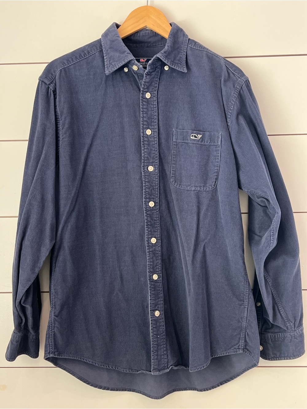 Vineyard Vines Men's‎ Blue Corduroy Long-Sleeve Button-Down Tucker Shirt Medium